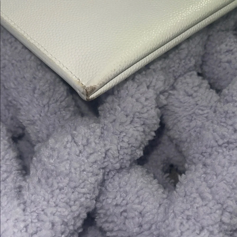 Saint Laurent Ivory Leather Clutch